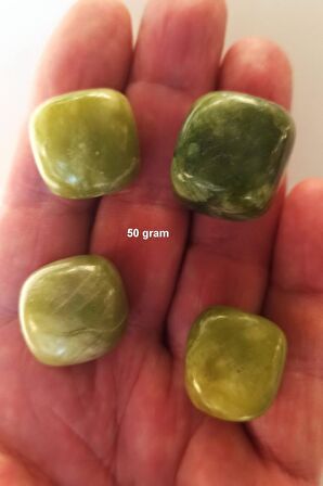 50 Gram Doğal Nefrit Yeşim Tamburlu Parçalar 461