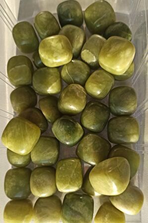 50 Gram Doğal Nefrit Yeşim Tamburlu Parçalar 461