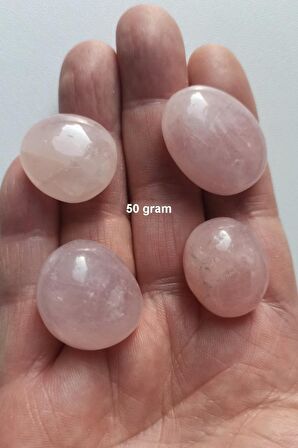 50 Gram Doğal Pembe Kuvars Tamburlu Parçalar 639