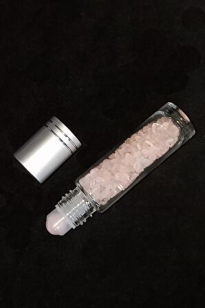 Pembe Kuvars Taşlı Esans Şişesi 118PK