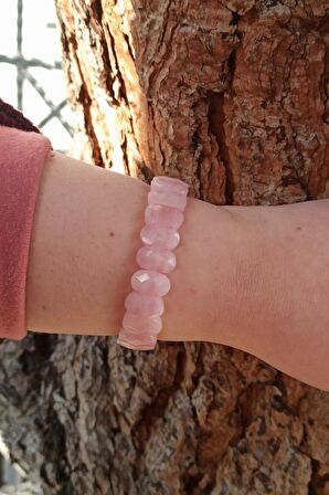 Pembe Kuvars Bileklik Rose Quartz 677