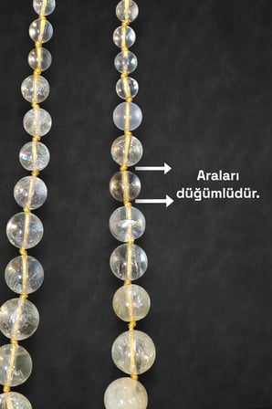 Açık Renk Doğal Sitrin Kolye - El İşi Süzme Tasarım 312-2