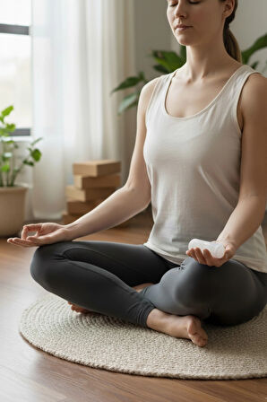 Beyaz Selenit Yoga Meditasyon Reiki Uyumlama Silindiri 8 Cm