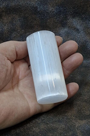 Beyaz Selenit Yoga Meditasyon Reiki Uyumlama Silindiri 8 Cm