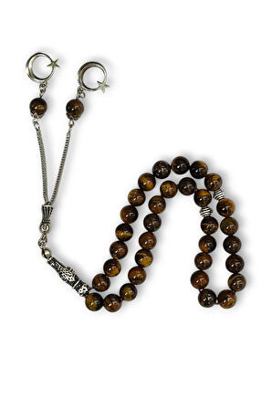 Doğal Taş Kaplangözü Tesbih 8mm Küre Kesim 608-2