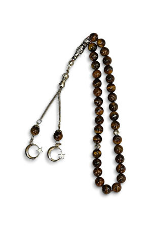 Doğal Taş Kaplangözü Tesbih 8mm Küre Kesim 608-2