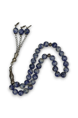 Doğal Taş Mavi Kuvars Tesbih 8mm Küre Kesim 221-3