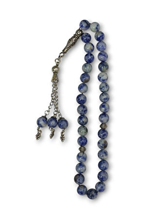 Doğal Taş Mavi Kuvars Tesbih 8mm Küre Kesim 221-3