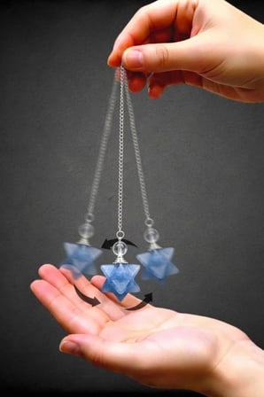 Merkaba Yıldızı Anjelit Ve Kuvars Taşlı Pandül - Sarkaç 623-2