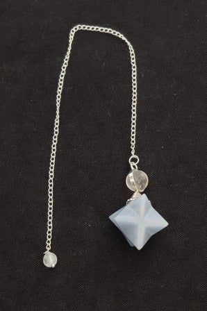 Merkaba Yıldızı Anjelit Ve Kuvars Taşlı Pandül - Sarkaç 623-2