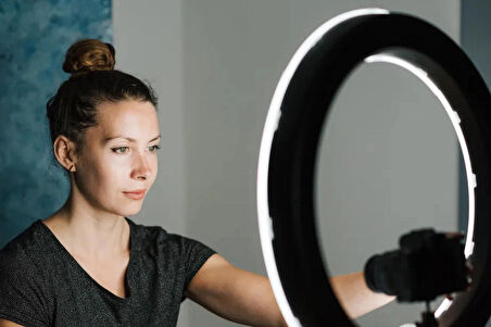 19 inç (48 cm) Ring Light, Halka Işık 2m Ayaklı Set