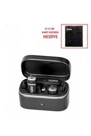 S-9 Pro Kablosuz Kutulu Multi Yaka Mikrofonu (SD KART KUTUSU HEDİYE)
