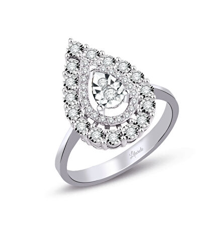 0.37 Ct. Modern Tasarım Damla Pırlanta Yüzük