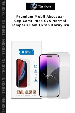 Premium Mobil Aksesuar Cep Camı Poco C75 Normal Temperli Cam Ekran Koruyucu