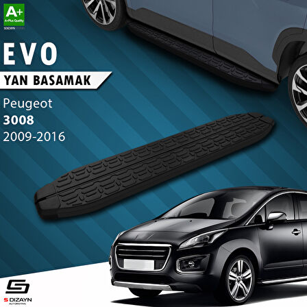 S-Dizayn Peugeot 3008 Evo Siyah Yan Basamak 183 Cm 2009-2016 A+ Kalite