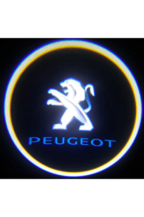 Peugeot ile Uyumlu Yeni Nesil Pilli Yapıştırmalı Led Işıklı Çift Sensörlü Kapı Altı Logo