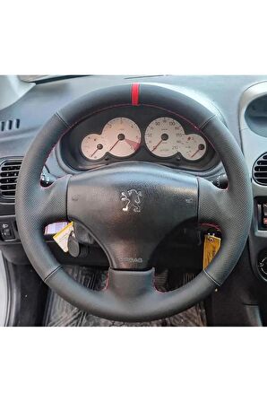 PEUGEOT 206 (2003-2006) Uyumlu ARACA ÖZEL DİKMELİ DİREKSİYON KILIFI