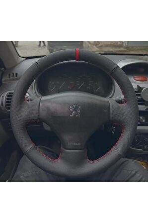 PEUGEOT 206 (2003-2006) Uyumlu ARACA ÖZEL DİKMELİ DİREKSİYON KILIFI