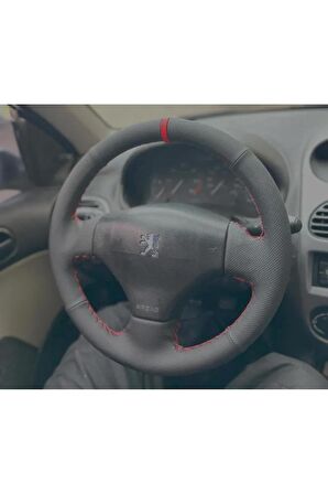 PEUGEOT 206 (2003-2006) Uyumlu ARACA ÖZEL DİKMELİ DİREKSİYON KILIFI