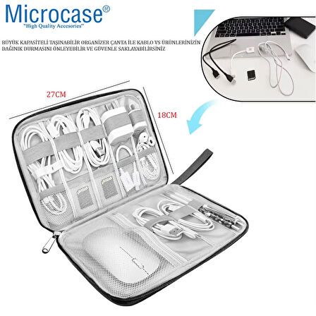 Microcase Çok Gözlü Kullanışlı Elde Taşıma Askılı Organizer Çanta - SİYAH AL5101