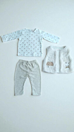 KIZ BEBEK EKSTRA YUMUŞAK PELUŞ HIRKALI LÜKS 3 LÜ SET %100 PAMUK