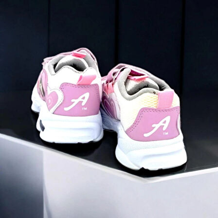 KIZ ÇOCUK PEMBE GÜNLÜK RAHAT BASKILI SNEAKER