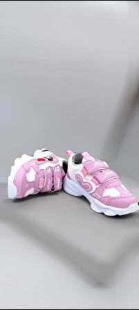 KIZ ÇOCUK PEMBE GÜNLÜK RAHAT BASKILI SNEAKER