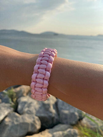 PARACORD BİLEKLİK PEMBE KOBRA MODELİ
