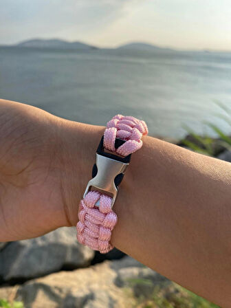 PARACORD BİLEKLİK PEMBE KOBRA MODELİ