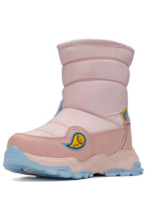 Unisex Günlük Çocuk Yüksek Kalın Kaymaz Taban Cırtlı Kürk Astarlı Soğuk Geçirmez Kar Botu  2221