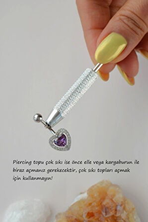 Paslanmaz Çelik Piercing Topu Açma ve Tutma Aparatı | 6.2 cm | Çok Amaçlı Piercing Pense