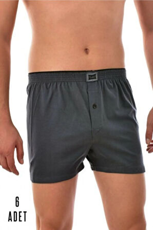 Erkek Bordo Pamuk Penye Düğmeli 4'lü Paket Boxer