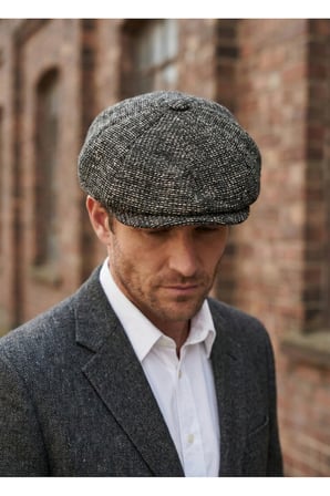 Erkek Kaşe 8 Köşe Kasket Şapka Klasik Retro- Peaky Blinders Tarzı Lastikli Standart Beden