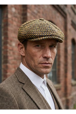 Erkek Kaşe 8 Köşe Kasket Şapka Klasik Retro- Peaky Blinders Tarzı Lastikli Standart Beden
