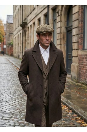 Erkek Kaşe 8 Köşe Kasket Şapka Klasik Retro- Peaky Blinders Tarzı Lastikli Standart Beden