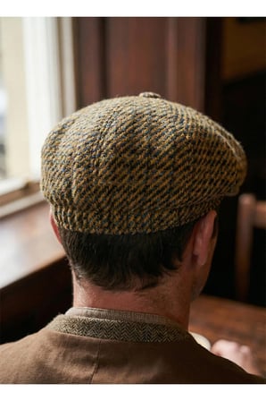 Erkek Kaşe 8 Köşe Kasket Şapka Klasik Retro- Peaky Blinders Tarzı Lastikli Standart Beden