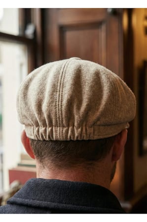 Erkek Kaşe 8 Köşe Kasket Şapka Klasik Retro- Peaky Blinders Tarzı Lastikli Standart Beden