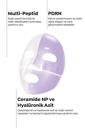 Dermal Seoul Face Peptid PDRN Hidrojel Eriyen Nemlendirici Kore Maskesi 34 gr 5 Adet
