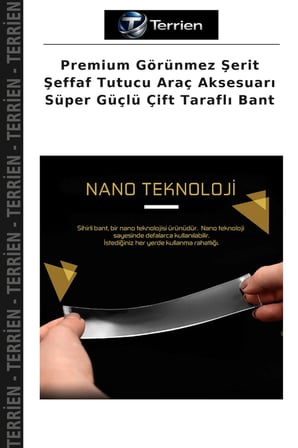 Premium Görünmez Şerit Şeffaf Tutucu Araç Aksesuarı Süper Güçlü Çift Taraflı Bant