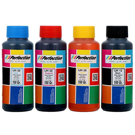 Perfection HP Uyumlu DesignJet T120 / T520 Dye Vivera Mürekkep Dolum Seti 4x100 gr.