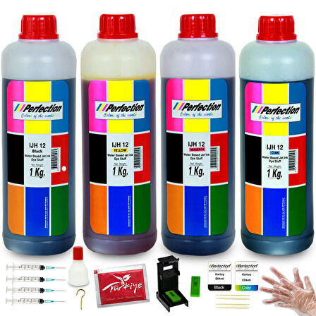 Perfection  HP 652, 651, 650, 305, 47 Kartuş Uyumlu Dolum Seti̇ 4 x 1 kg.