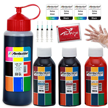 Hp , Epson, Canon, Brother Tanklı Yazıcı Üniversal Mürekkep Dolum Seti 800 ml.