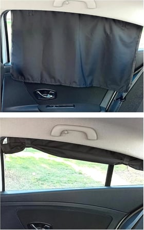 Opel Corsa B 1993-1994-1995-1996-1997-1998-1999-2000 Araba Yan Cam Güneşlik Perdesi 2'li Set (77x45 cm) - Tam Karartma Oto Cam Perdesi