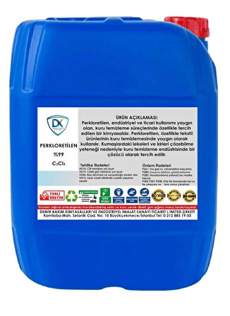 PERKLORETİLEN %99 (KURU TEMİZLEME SOLVENTİ) 5 KG