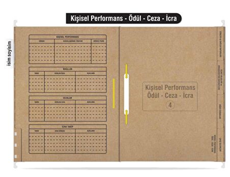 Personel Özlük Dosyası 8 Yapraklı (Metal Askılı 100 Adet)