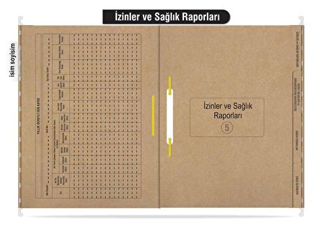 Personel Özlük Dosyası 8 Yapraklı (Metal Askılı 50 Adet)