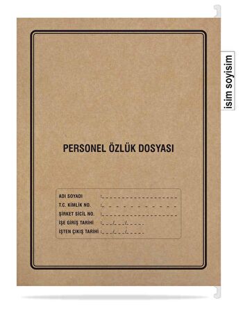 Metal Askılı Personel Özlük Dosyası 4 Yapraklı (100 lü Paket 4 Sayfa)