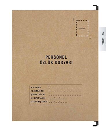 Personel Özlük Dosyası Tek Gözlü (Plastik Askılı 100 Adet)