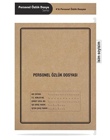 Metal Askılı Personel Özlük Dosyası 4 Yapraklı 10'LU Paket