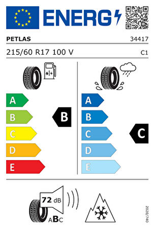 Petlas 215/60 R17 100V Reinf. Suvmaster A/S Dört Mevsim Üretim 2025